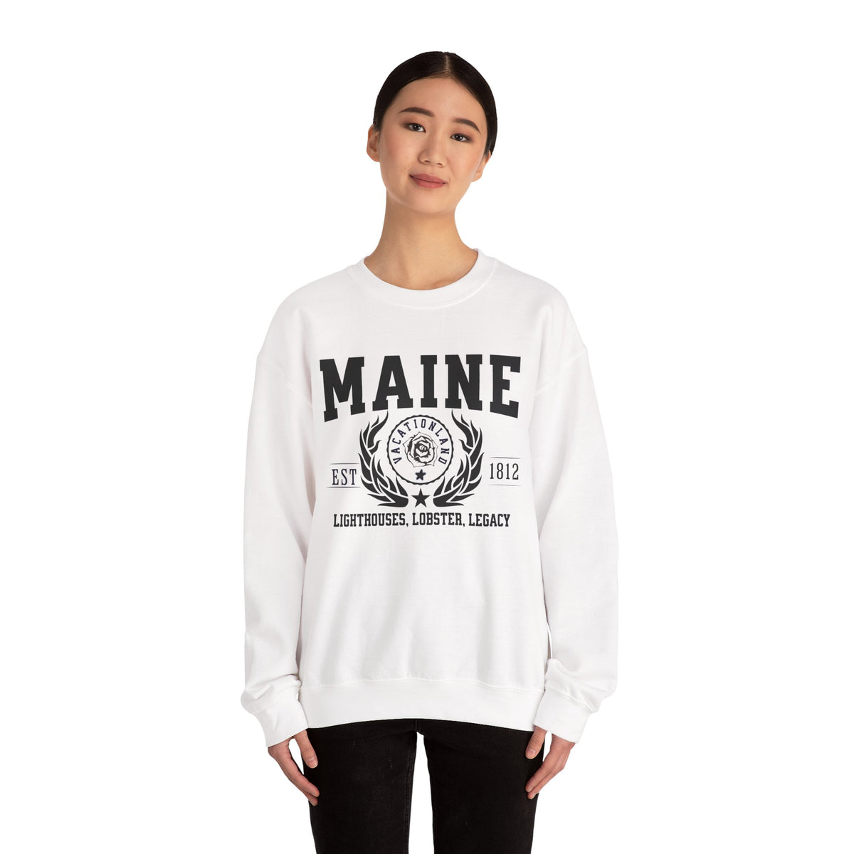 Maine State Legacy Sweatshirt – Lighthouses, Lobster, Legacy | Unisex Coastal New England Crewneck