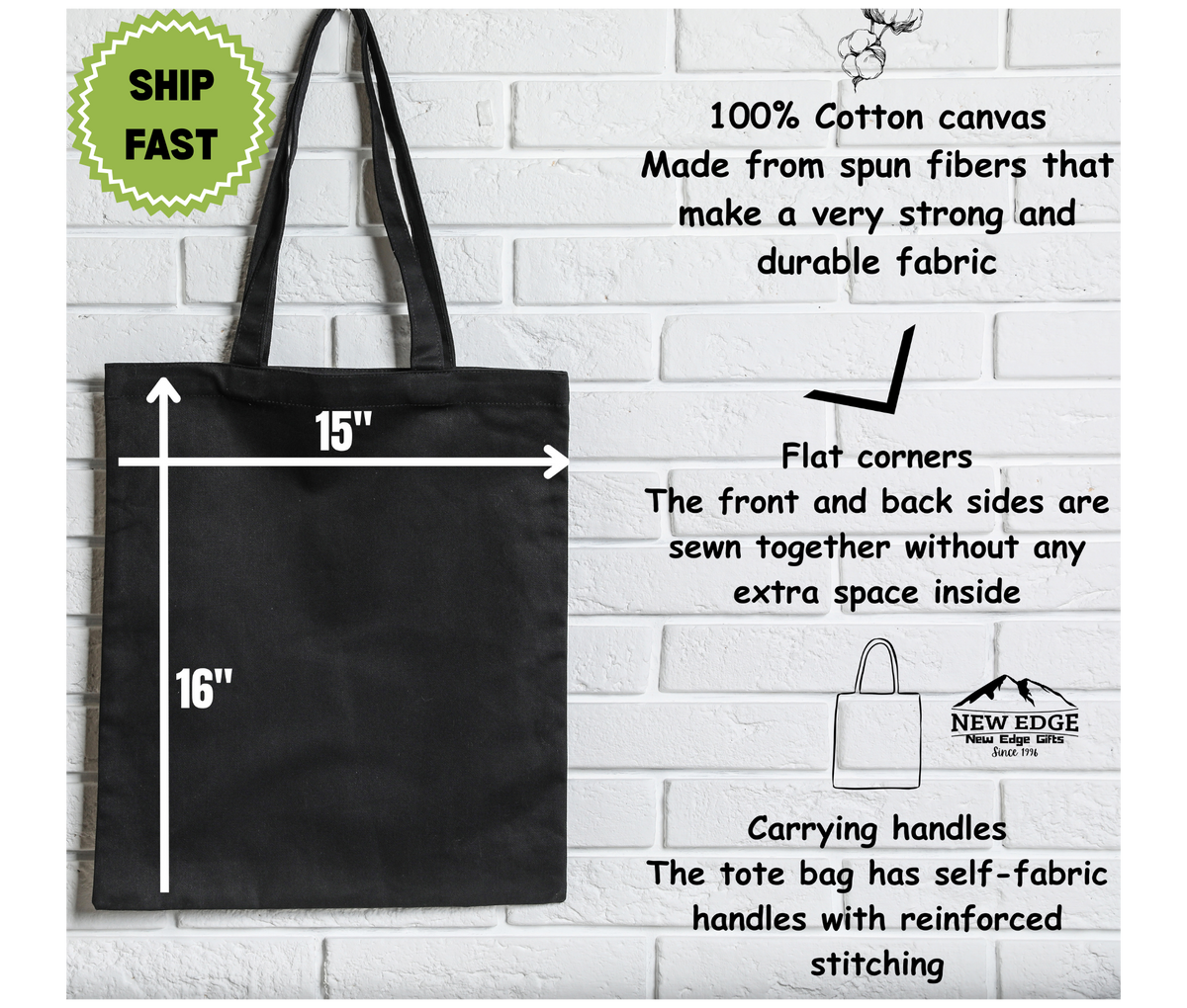 Personalized Halloween Tote Bag – Ghost with Black Flowers & Crows, “Night Watcher Graveyard Shift Specialist” Cotton Canvas Bag