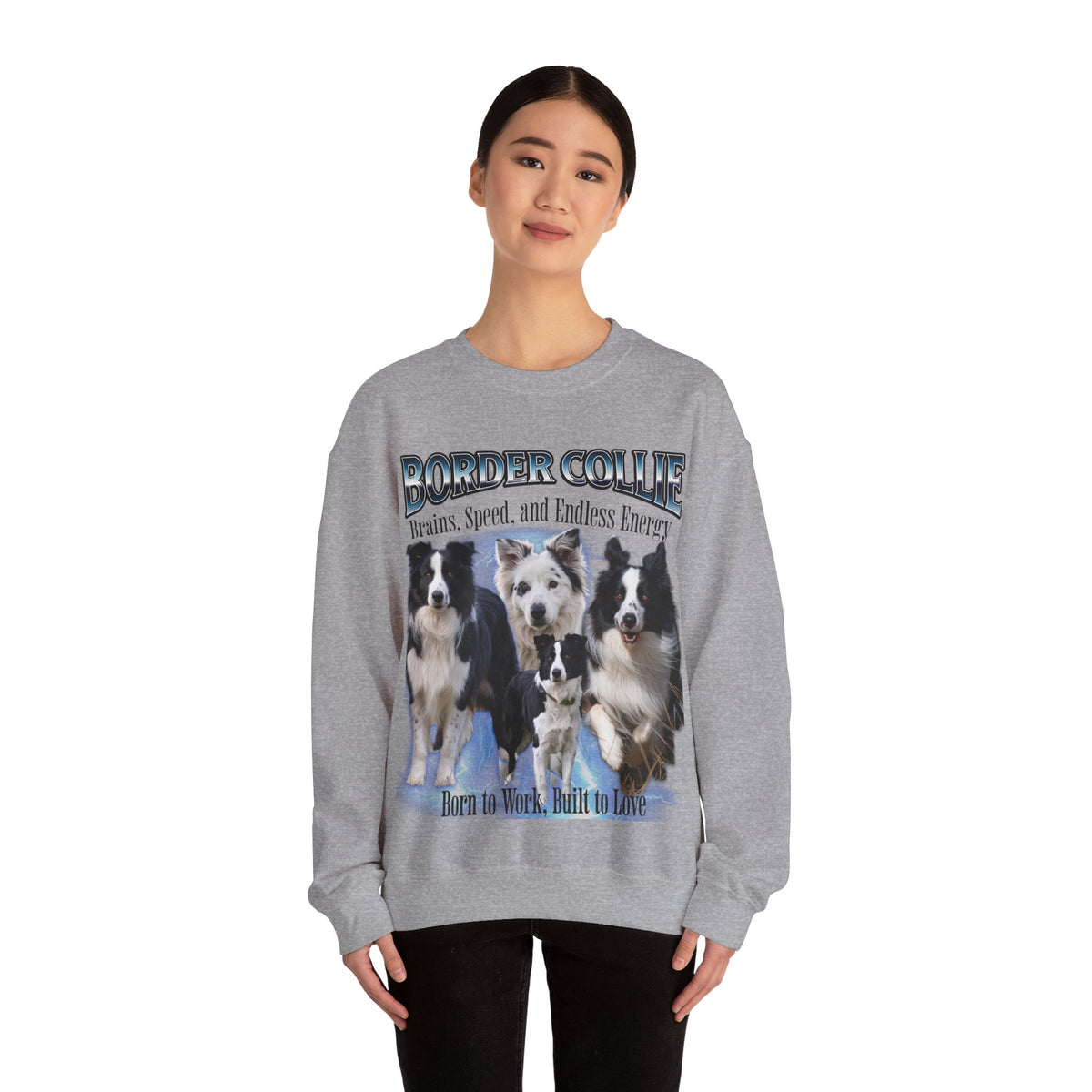 Copy of Border Collie Bootleg Collage Sweatshirt – Brains, Speed, and Endless Energy | Unisex Dog Lover Pullover