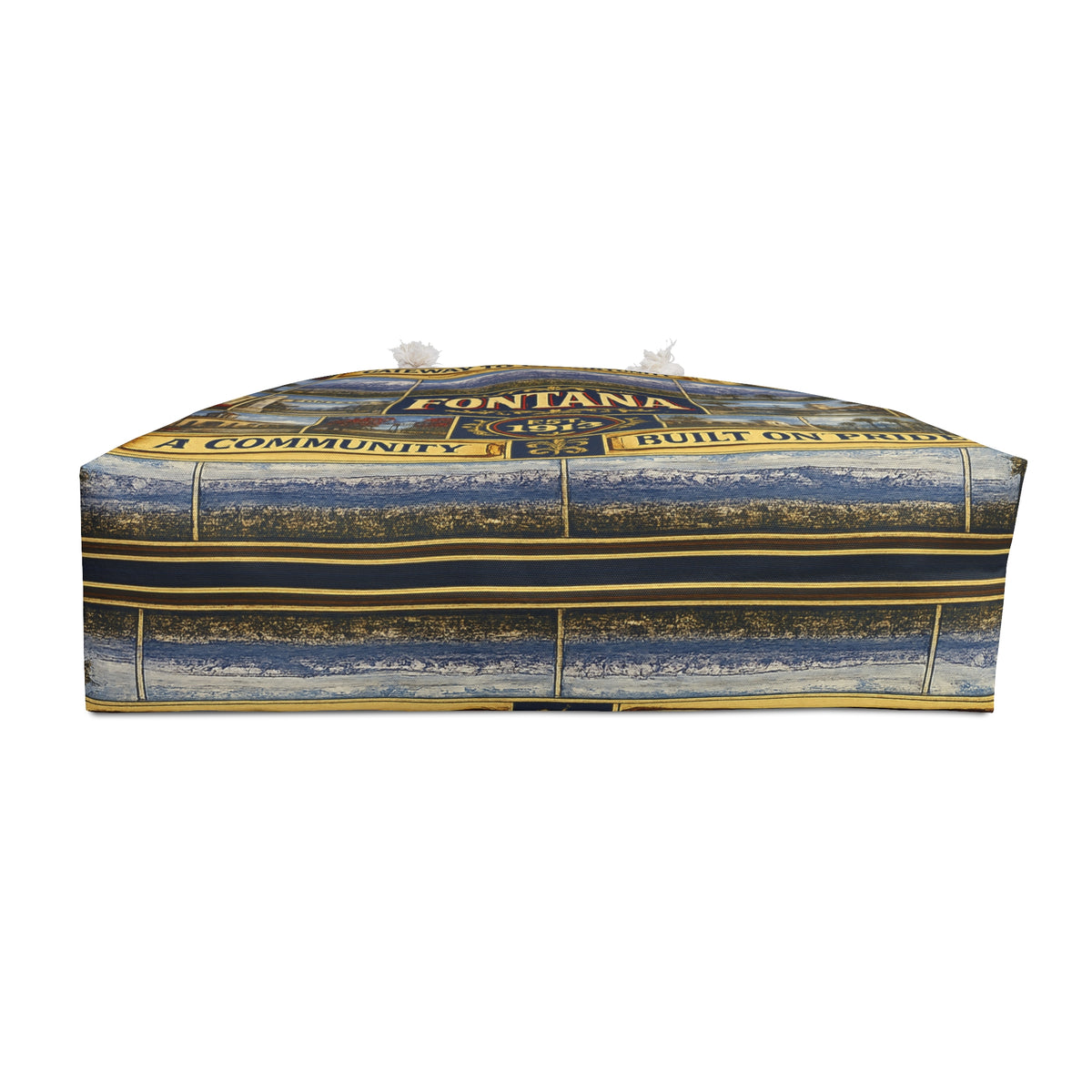 Fontana California Weekender Bag Gateway to Opportunity Faux Patchwork Travel Tote Built on Pride Inland Empire Gift