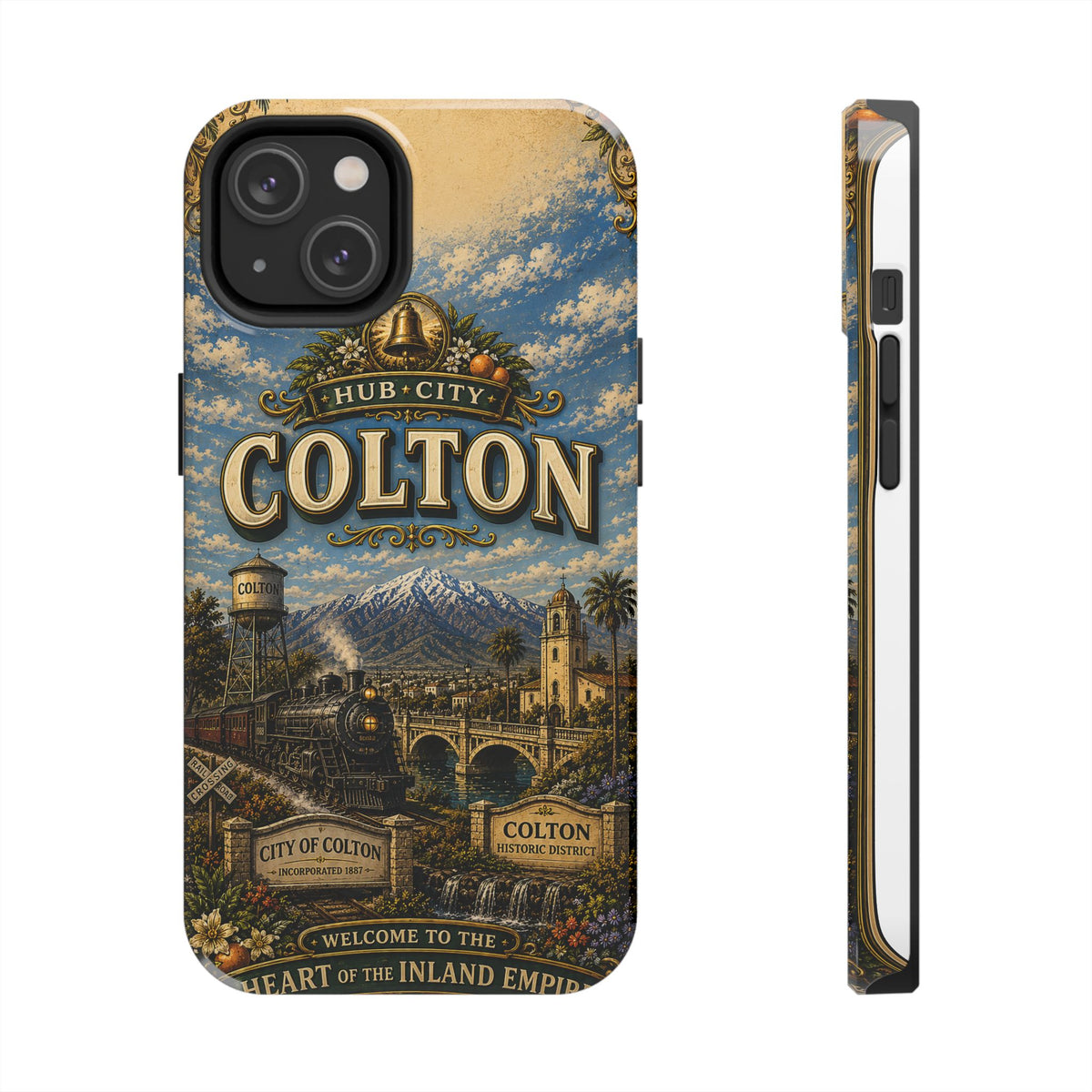Colton California Vintage Travel Phone Case Hub City Railroad Retro Train Landmark Cover