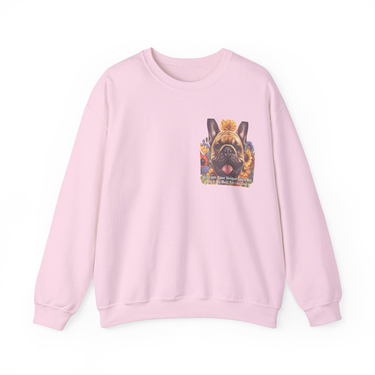 Copy of Bull Terrier Sunflower Sweatshirt – 'Unleash Your Unique Spirit' Front & Back Design