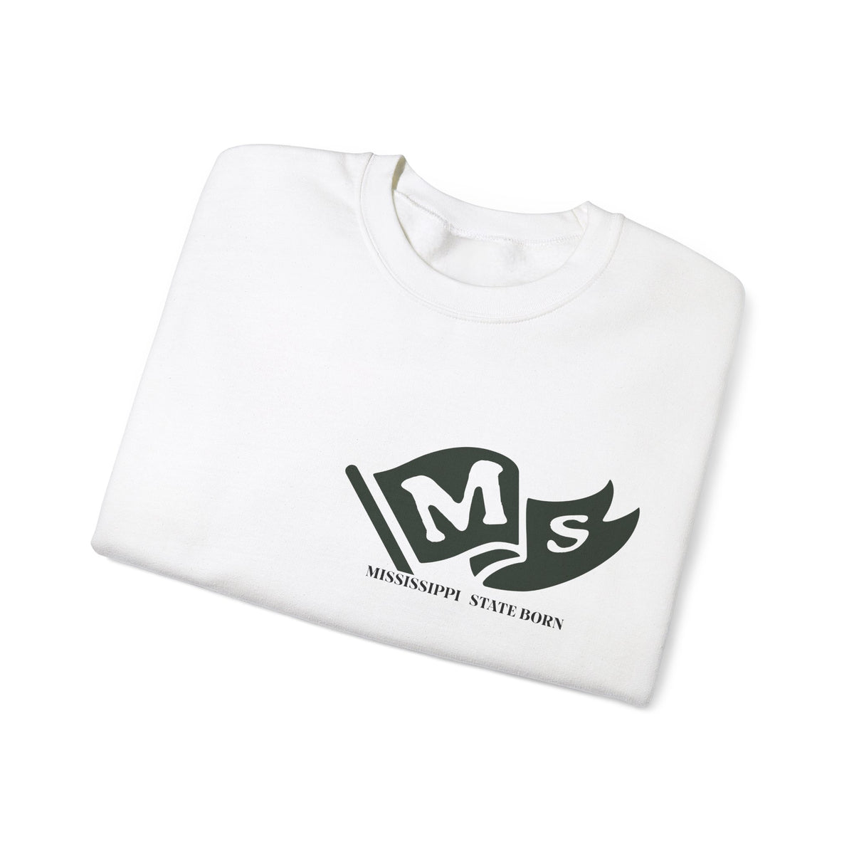 Mississippi State Born and Raised Sweatshirt - Magnolia State Pride Design