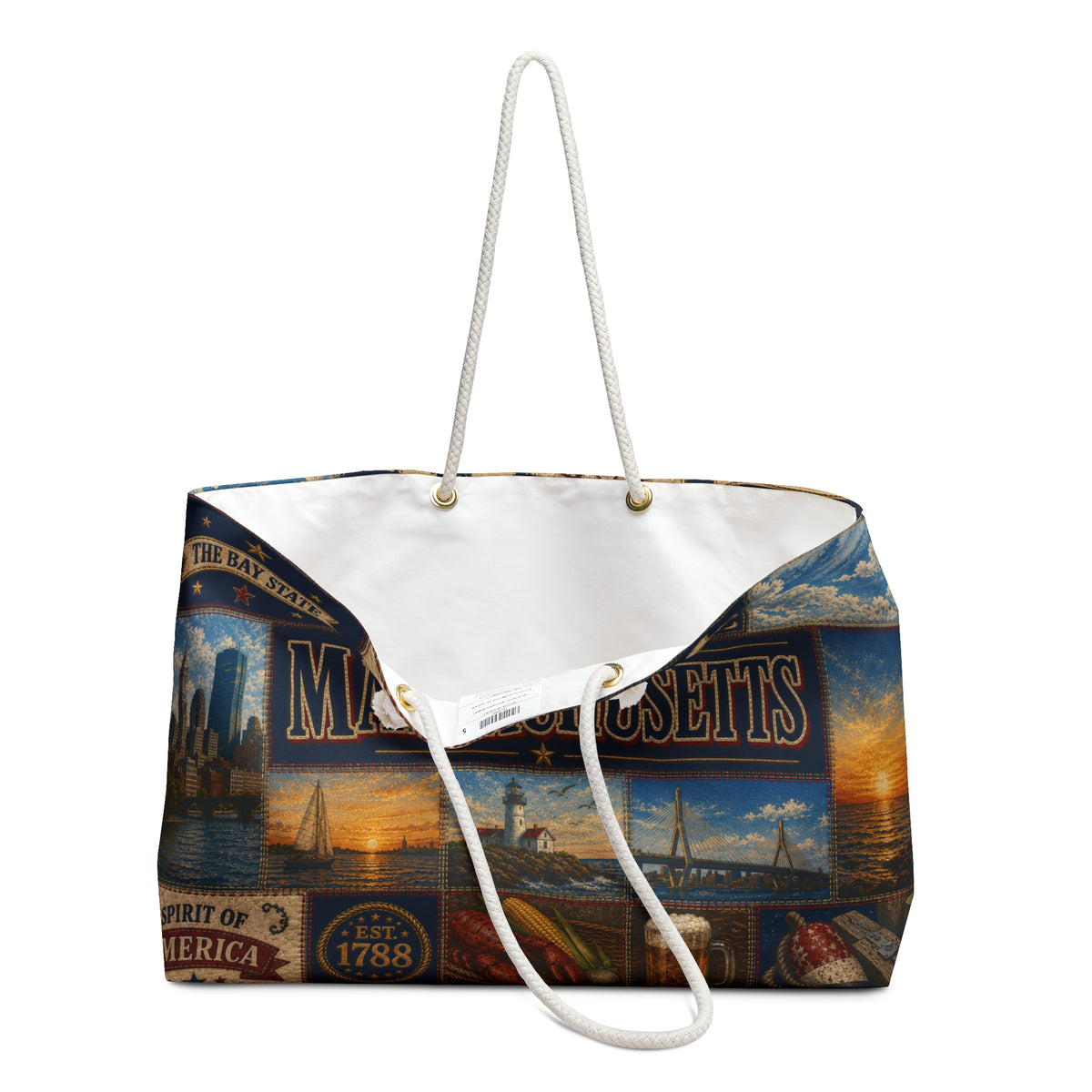 Massachusetts Weekender Bag – Vintage State Travel Tote