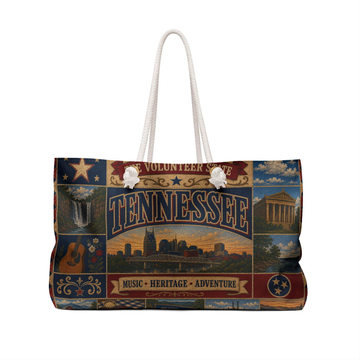 Tennessee Weekender Bag — Vintage Music & Heritage Travel Tote