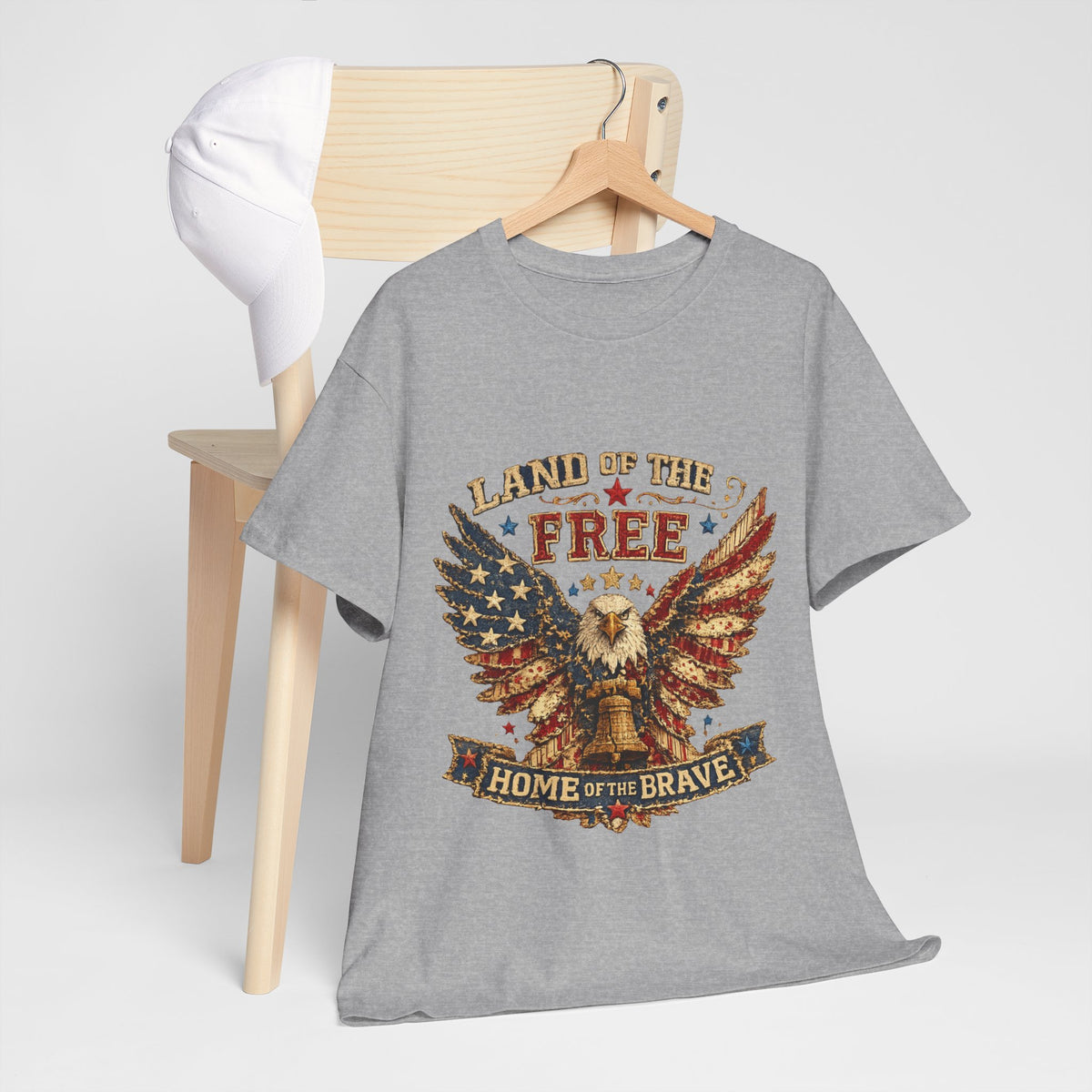 Patriotic Eagle T-Shirt — "Land of the Free, Home of the Brave" Graphic Tee