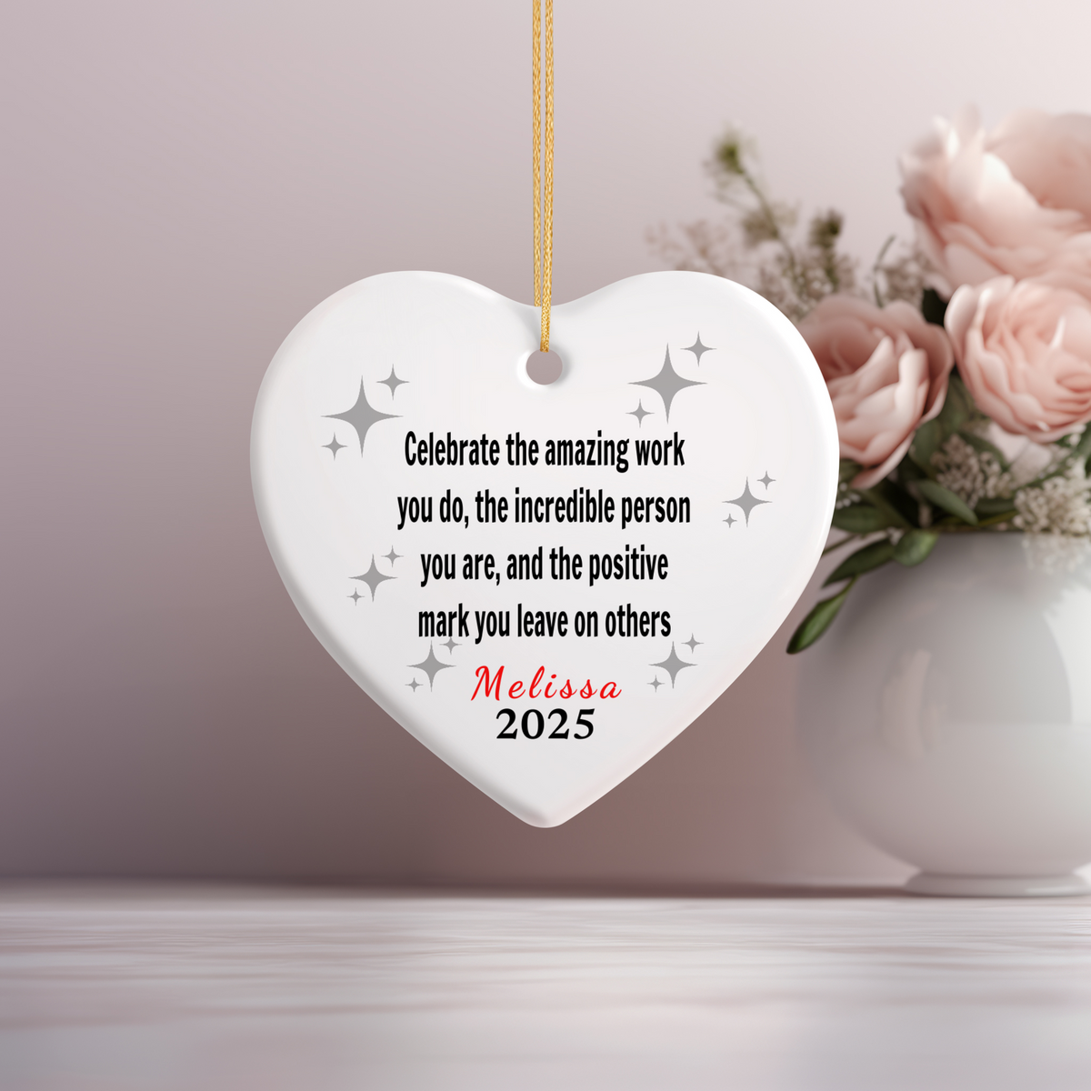 Personalized Coworker Gift Heart Ornament | “Best Team Ever” Appreciation Keepsake | Work Bestie & Friend Gift