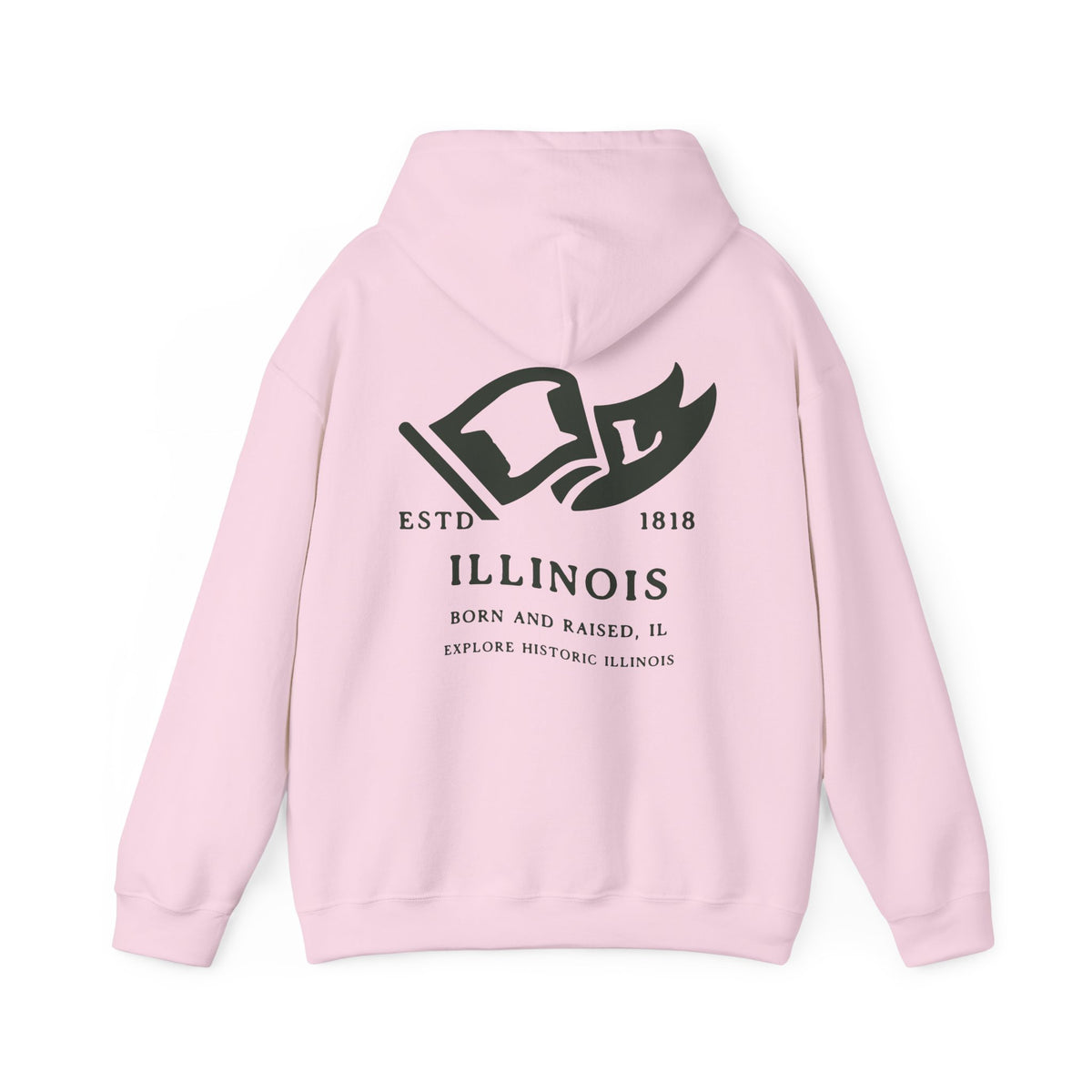 Illinois State Born and Raised Unisex Hoodie - Prairie State Pride Design