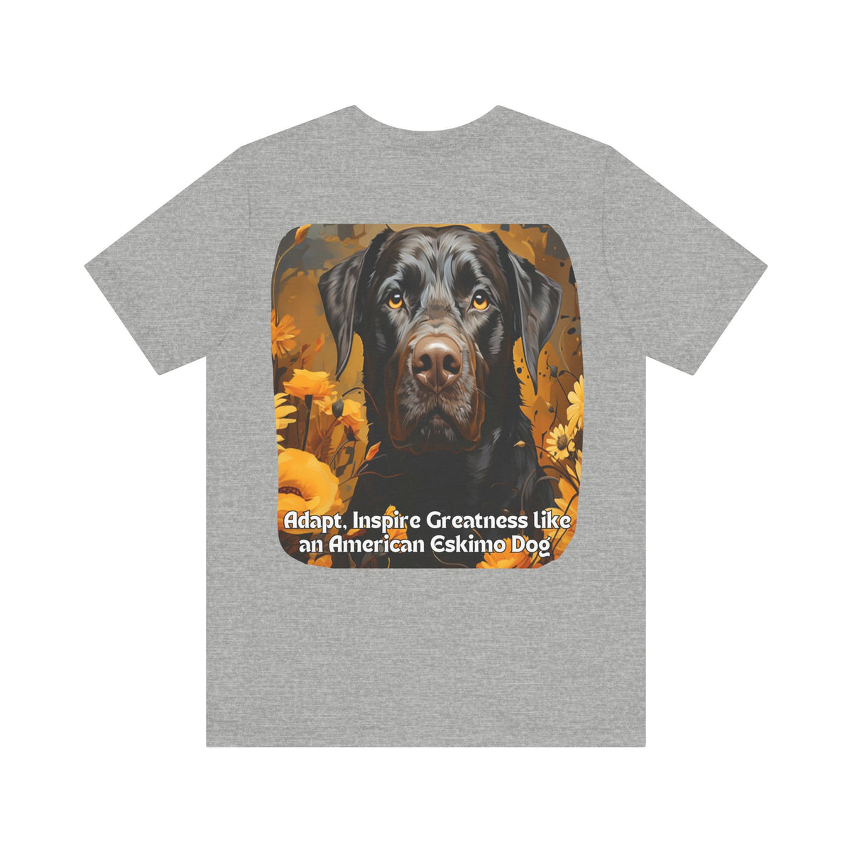 American Eskimo Dog Sunflower T-Shirt – 'Adapt, Inspire Greatness' Motivational Dog Lover Tee