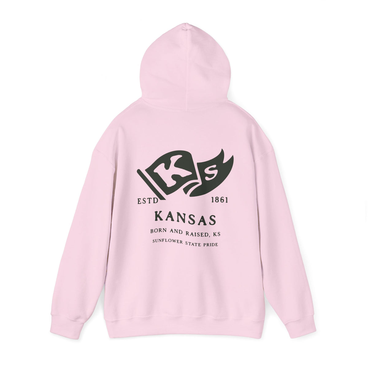 Kansas State Born and Raised Unisex Hoodie - Sunflower State Pride Design