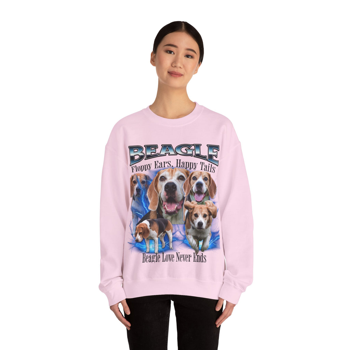 Beagle Bootleg Collage Sweatshirt – Floppy Ears, Happy Tails | Unisex Dog Lover Pullover