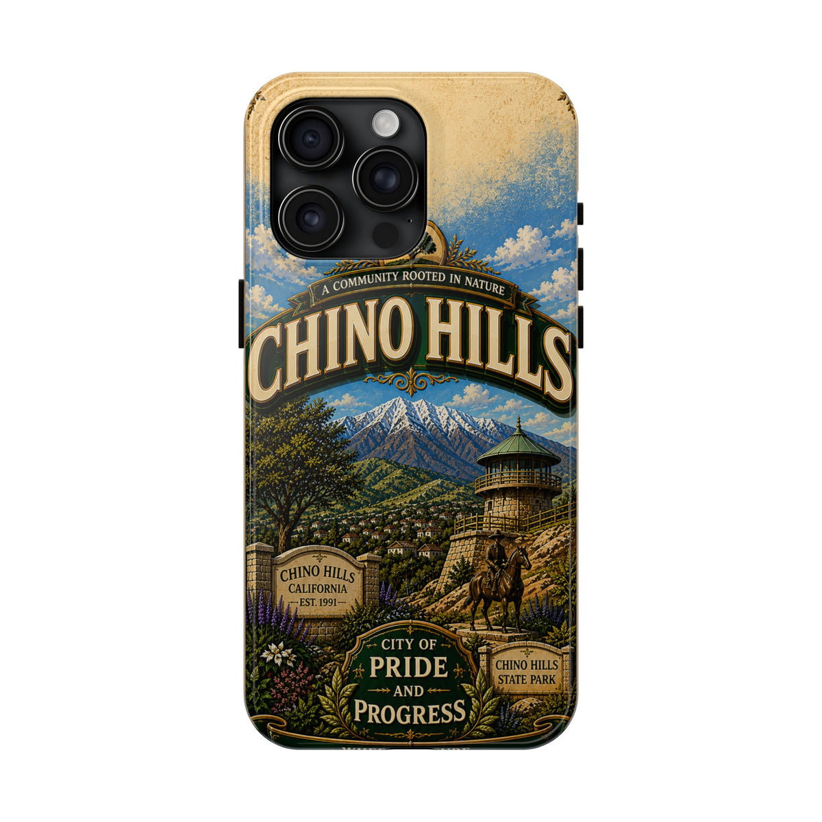 Chino Hills Vintage Travel Phone Case Mountain Vista Historic Landmark California City Pride Cover