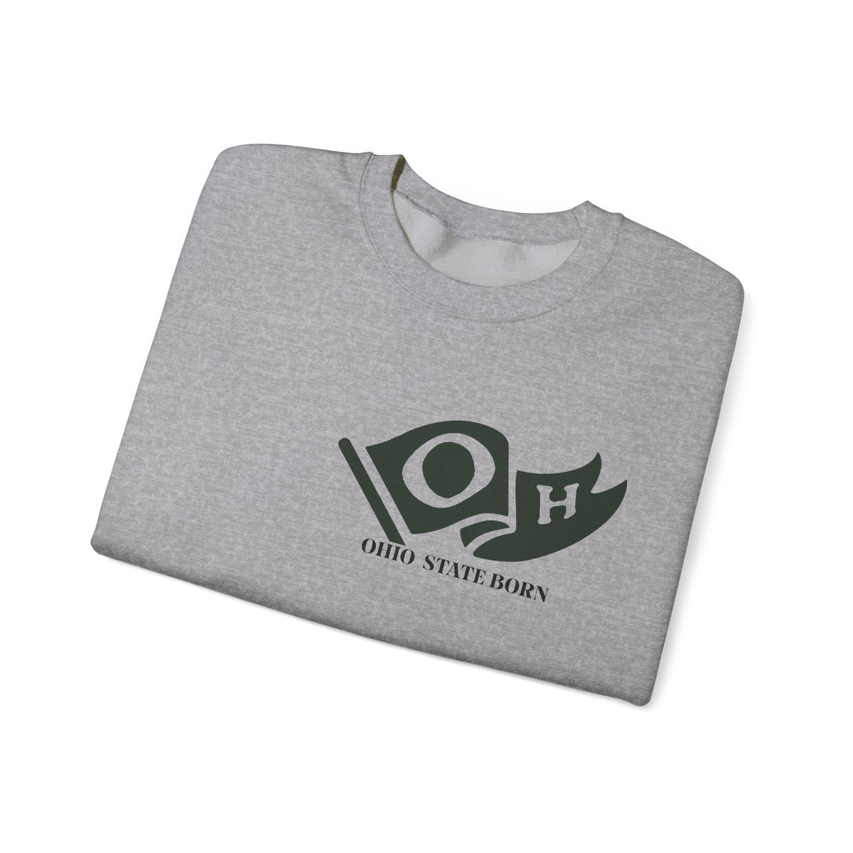 Ohio Born & Raised Sweatshirt – Buckeye State Pride, Front & Back Design