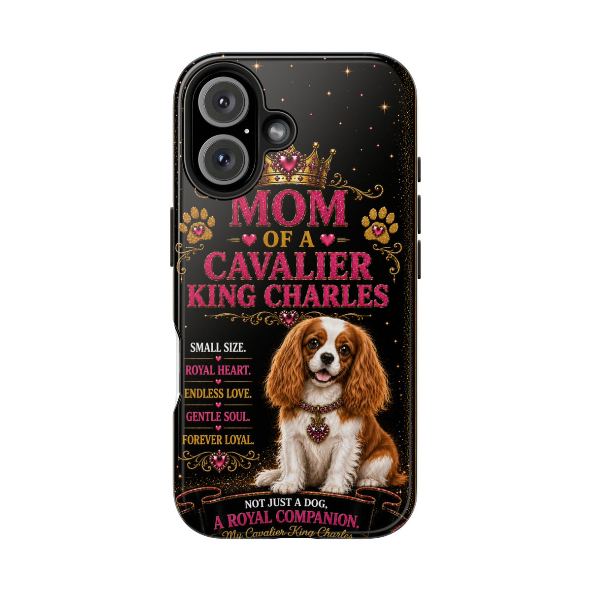 Mom of a Cavalier King Charles Glitter Phone Case A Royal Companion Vintage Dog Lover Gift Cover