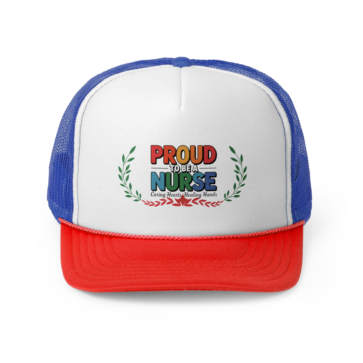 Nurse Trucker Hat – Proud to Be a Nurse | Caring Hearts, Healing Hands | RN & Healthcare Worker Gift Hat