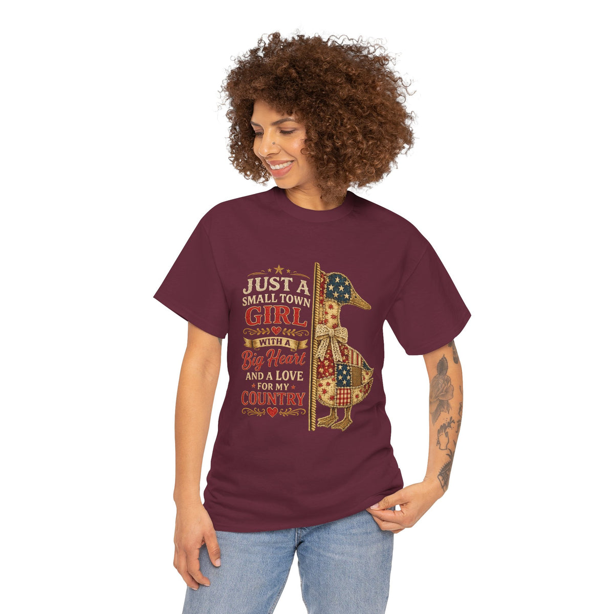 Just a Small Town Girl with a Big Heart Country Duck T-Shirt
