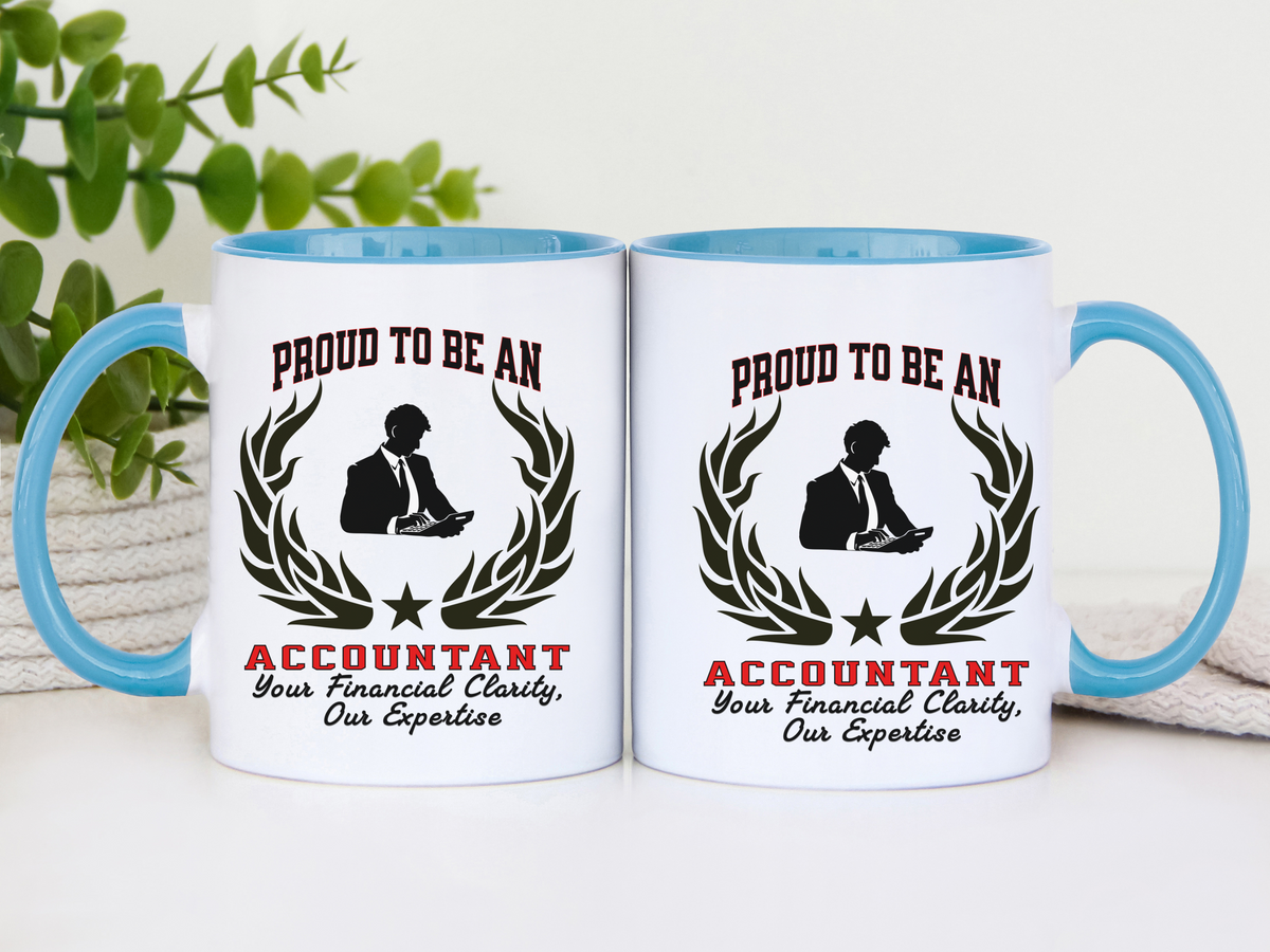 PROUD TO BE AN ACCOUNTANT Accent Coffee Mug – "Your Financial Clarity, Our Expertise" – Unique Ceramic Gift for CPAs & Finance Pros by New Edge Gifts and Novelties