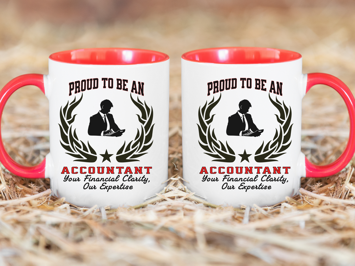 PROUD TO BE AN ACCOUNTANT Accent Coffee Mug – "Your Financial Clarity, Our Expertise" – Unique Ceramic Gift for CPAs & Finance Pros by New Edge Gifts and Novelties