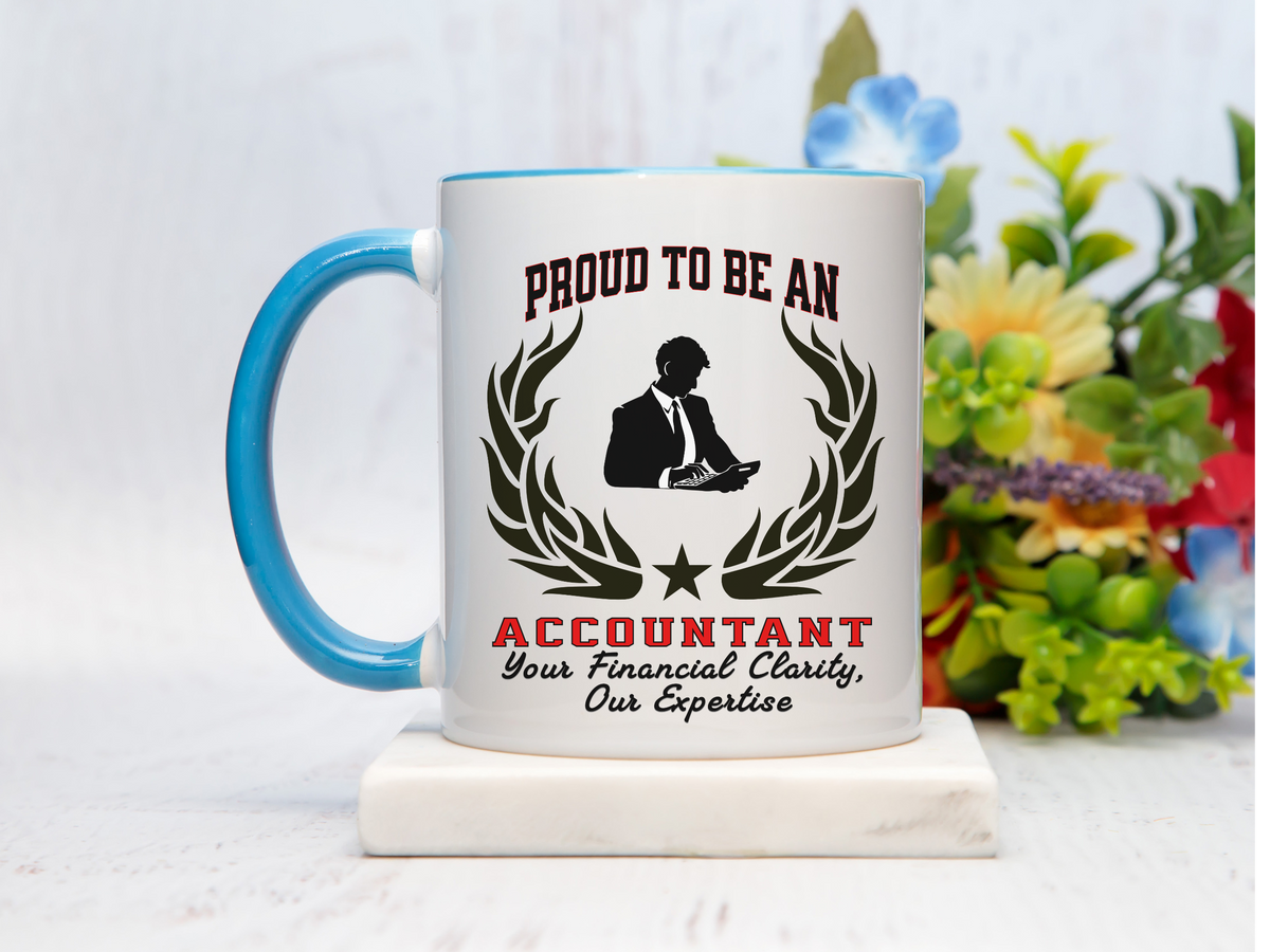 PROUD TO BE AN ACCOUNTANT Accent Coffee Mug – "Your Financial Clarity, Our Expertise" – Unique Ceramic Gift for CPAs & Finance Pros by New Edge Gifts and Novelties