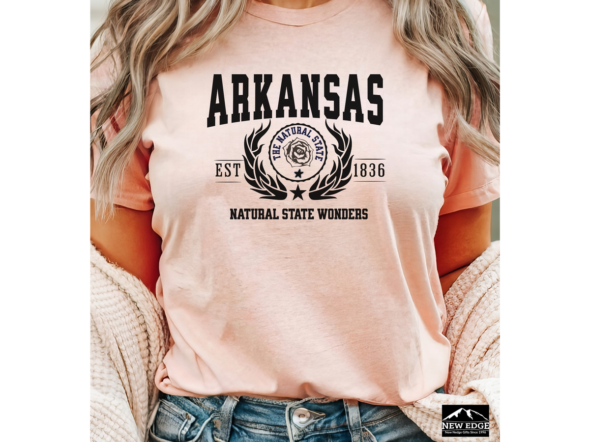Arkansas Unisex Collegiate State T Shirt Vintage College Style Arkansas Graphic Tee Natural State Pride Shirt