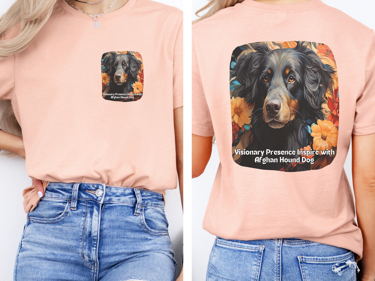 Afghan Hound Sunflower Tee – 'Visionary Presence' Front & Back Design