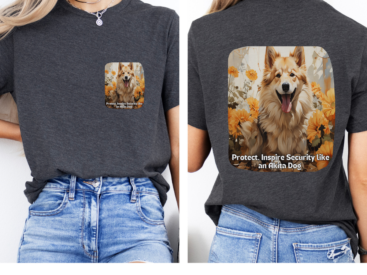 Akita Sunflower Tee – 'Protect & Inspire Security' Front & Back Design