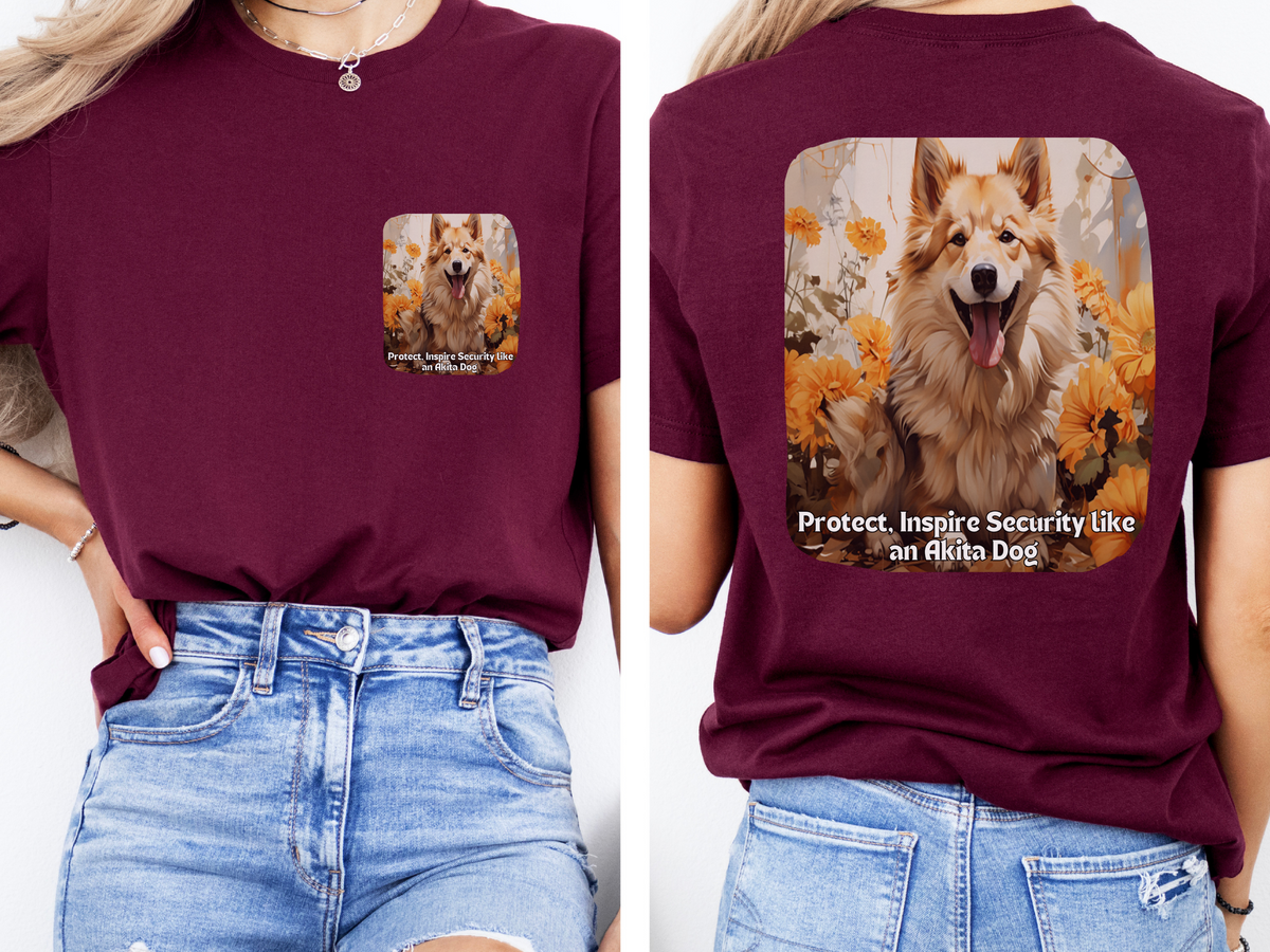Akita Sunflower Tee – 'Protect & Inspire Security' Front & Back Design