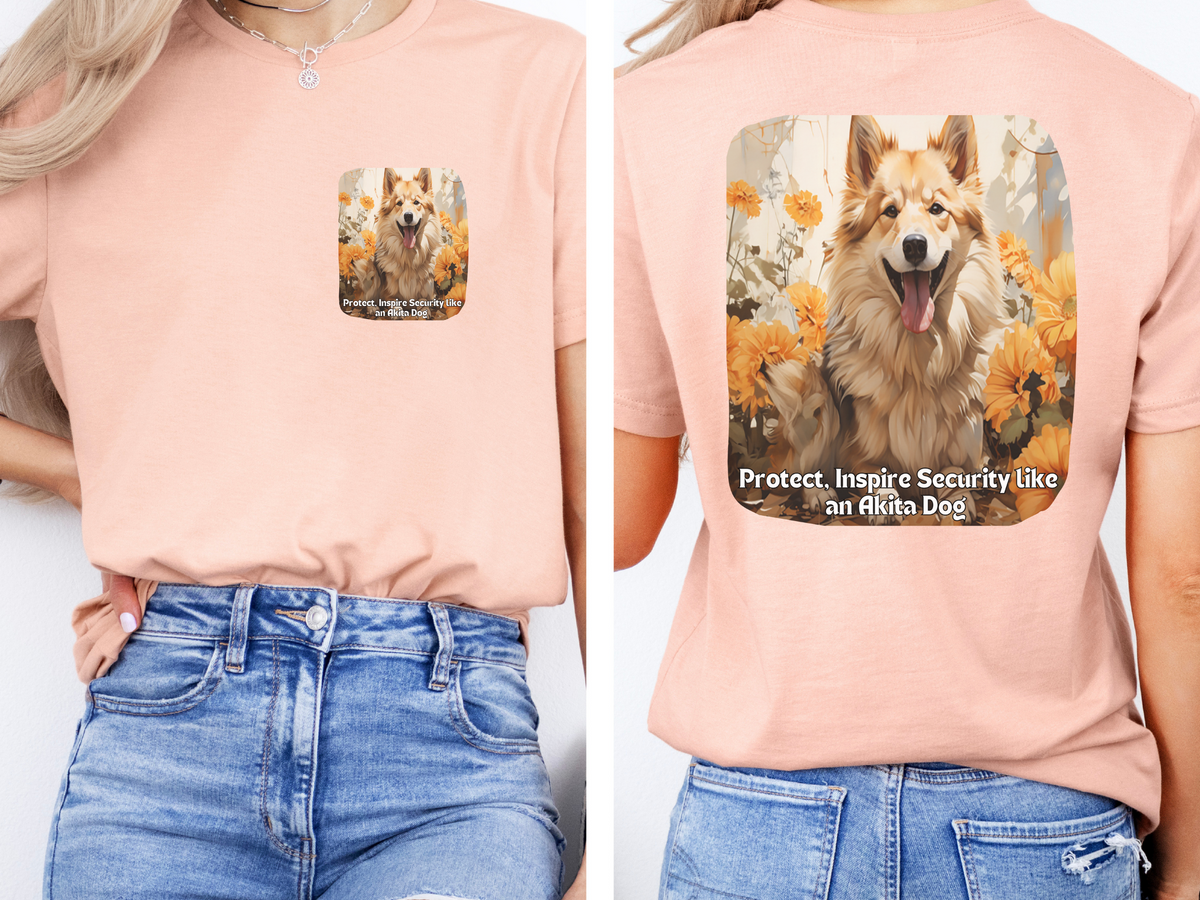 Akita Sunflower Tee – 'Protect & Inspire Security' Front & Back Design