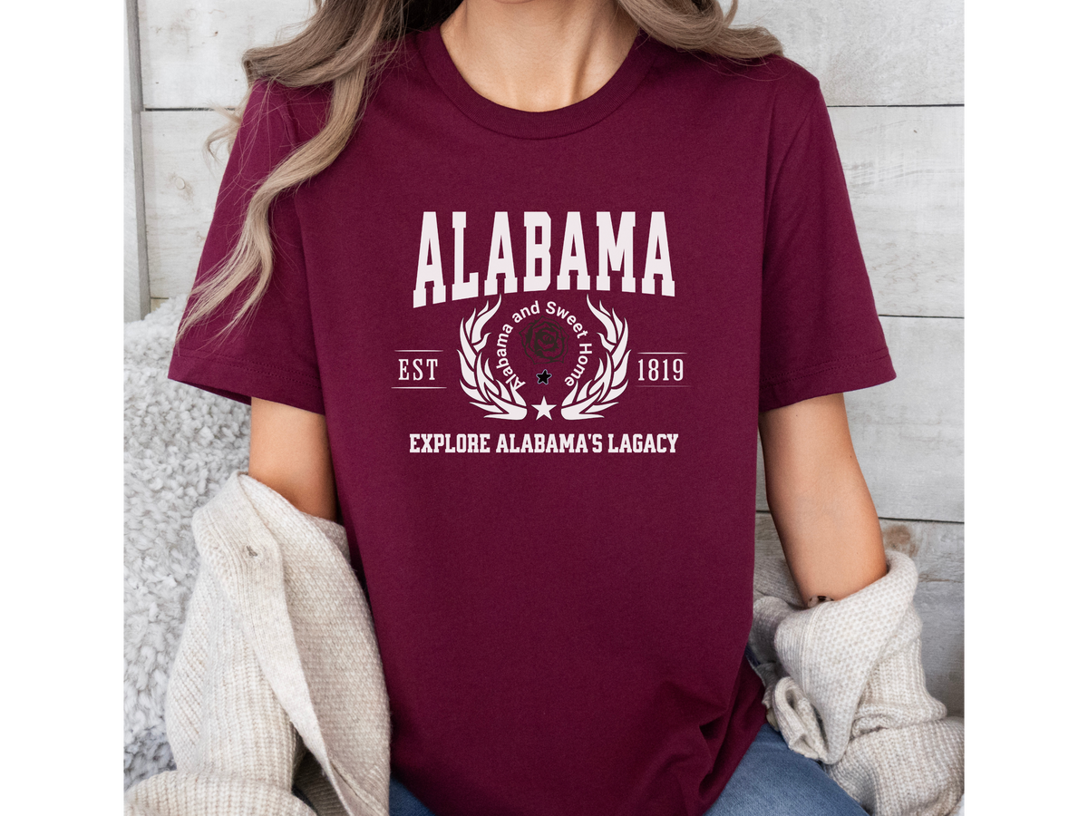 Explore Alabama Legacy T-Shirt – Unisex State Pride Tee | Southern Heritage Shirt | Vintage Alabama Design