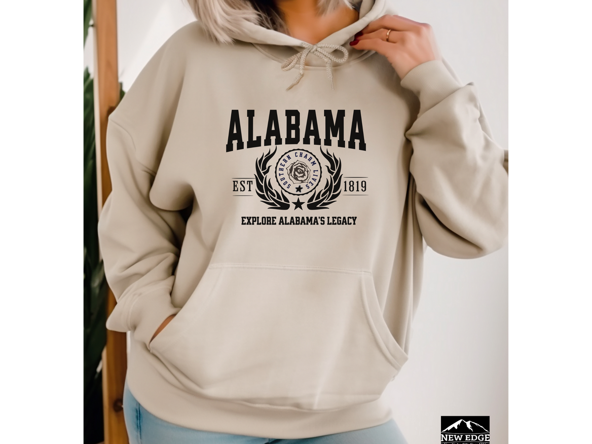 Alabama State Legacy Unisex Hoodie – "Explore Alabama's Legacy" Comfortable Southern-Inspired Pullover for Everyday Pride