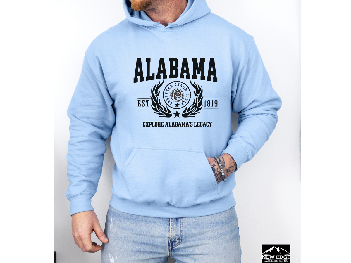 Alabama State Legacy Unisex Hoodie – "Explore Alabama's Legacy" Comfortable Southern-Inspired Pullover for Everyday Pride