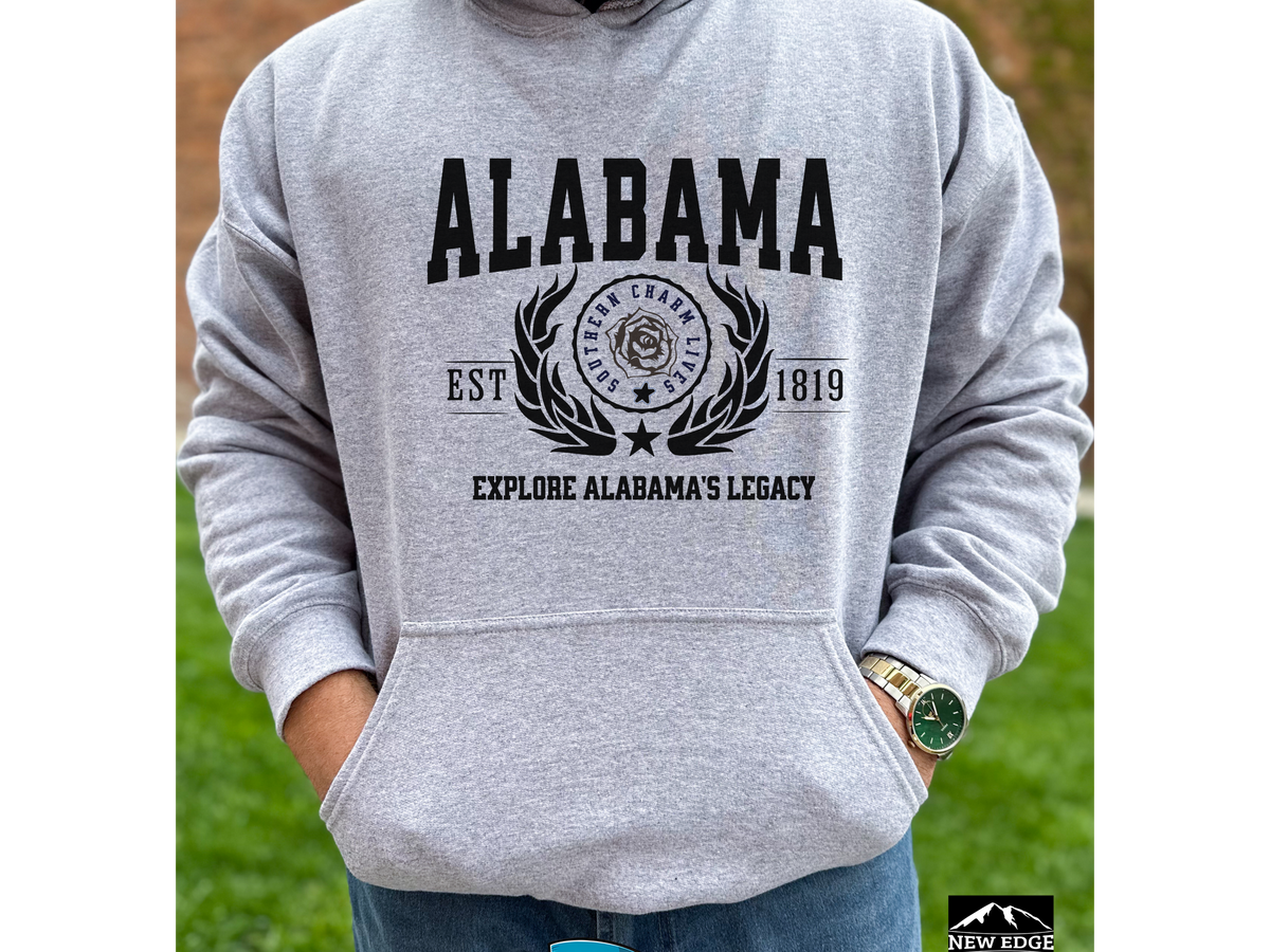 Alabama State Legacy Unisex Hoodie – "Explore Alabama's Legacy" Comfortable Southern-Inspired Pullover for Everyday Pride