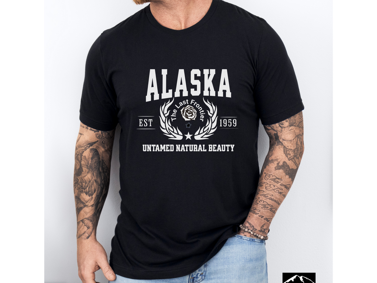 Alaska Unisex Collegiate State T Shirt Vintage College Style Alaska Graphic Tee Northern State Pride Shirt