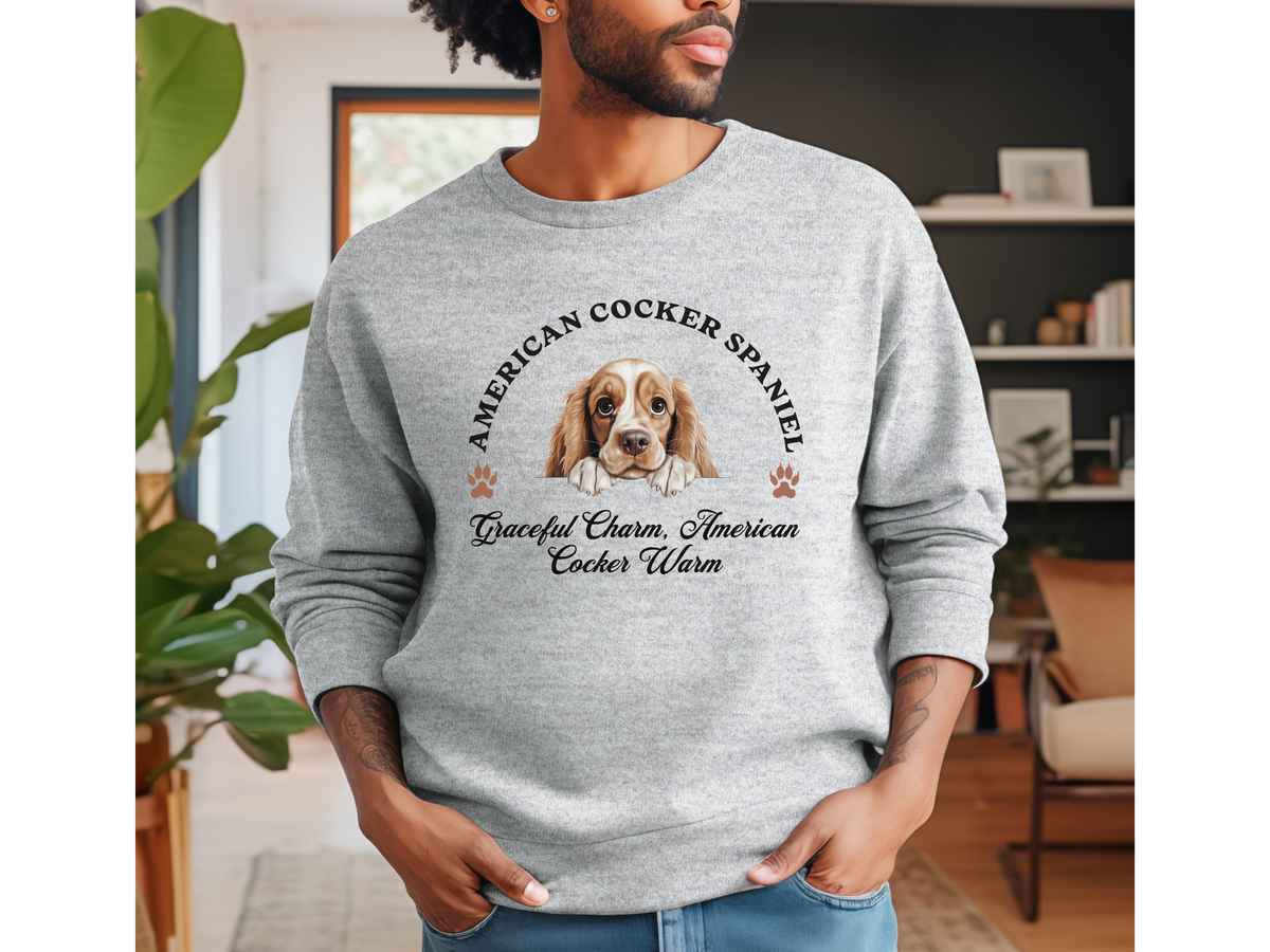 American Cocker Spaniel Sweatshirt – Graceful Charm & Warmth – Unisex Dog Lover Pullover