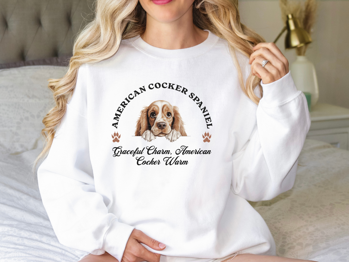 American Cocker Spaniel Sweatshirt – Graceful Charm & Warmth – Unisex Dog Lover Pullover
