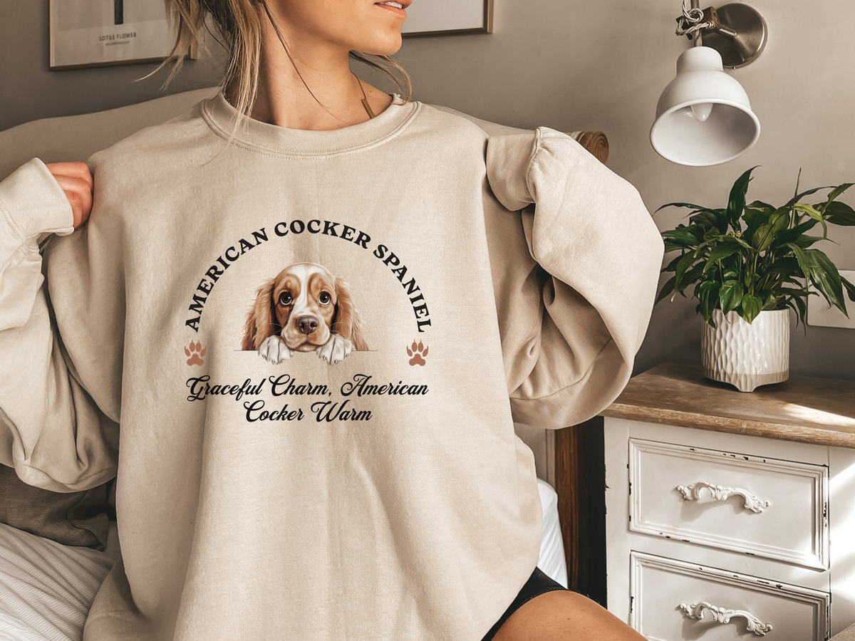 American Cocker Spaniel Sweatshirt – Graceful Charm & Warmth – Unisex Dog Lover Pullover