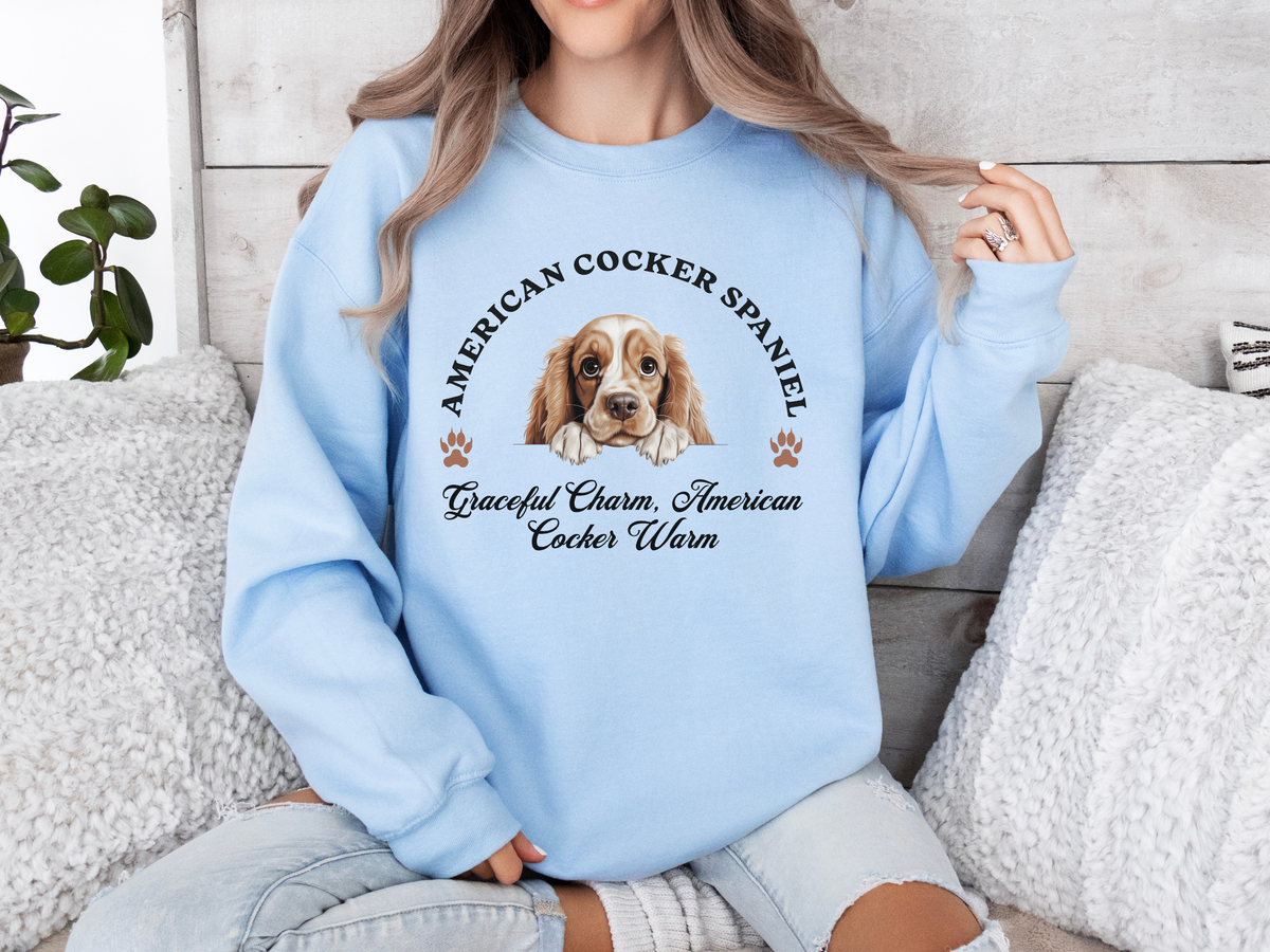 American Cocker Spaniel Sweatshirt – Graceful Charm & Warmth – Unisex Dog Lover Pullover