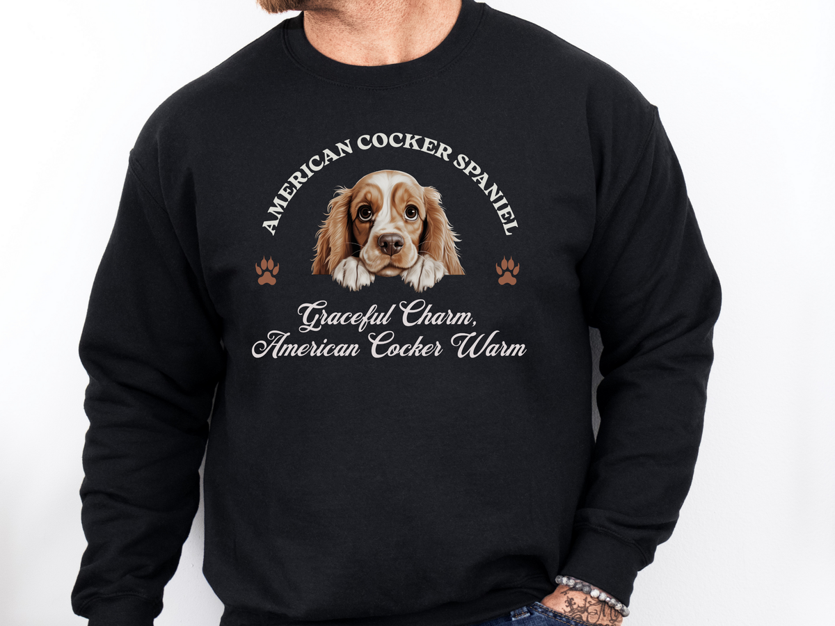 American Cocker Spaniel Sweatshirt – Graceful Charm & Warmth – Unisex Dog Lover Pullover