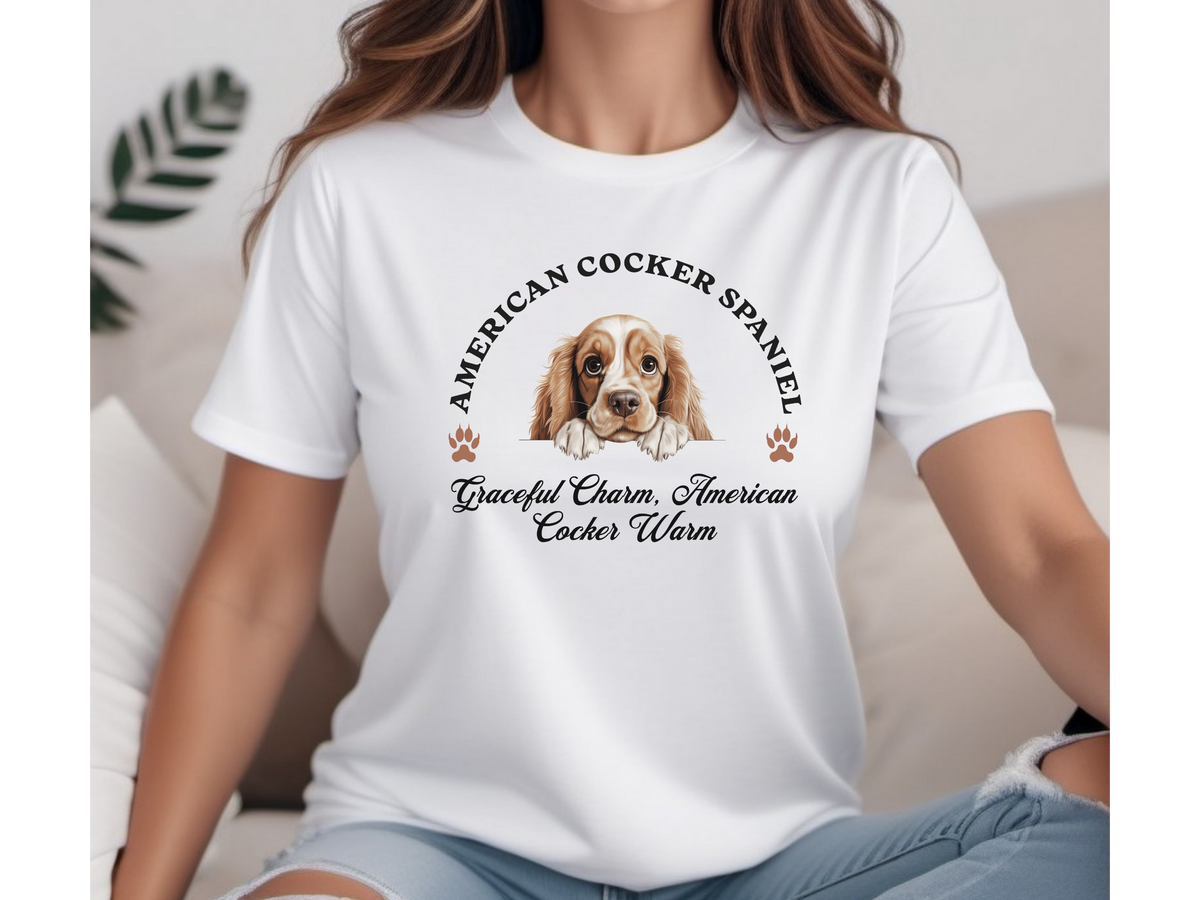 American Cocker Spaniel Dog T-Shirt – Graceful Charm & Warmth | Unisex Cute Dog Breed Tee