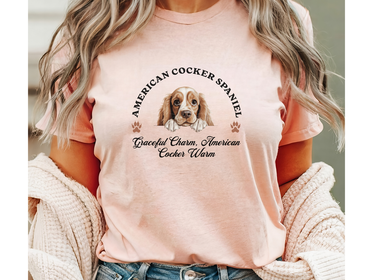 American Cocker Spaniel Dog T-Shirt – Graceful Charm & Warmth | Unisex Cute Dog Breed Tee