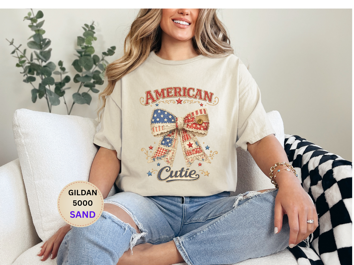 American Cutie Flag Bow Tee