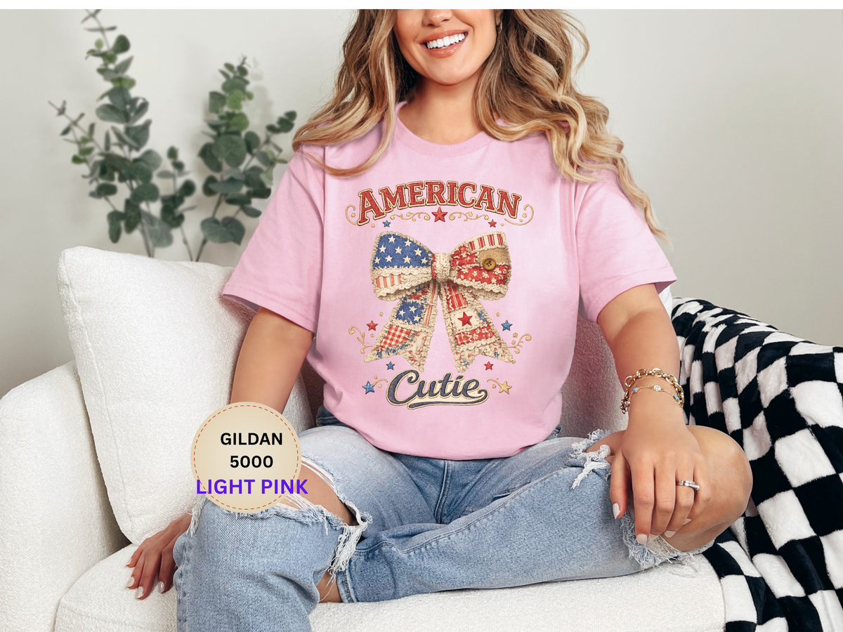American Cutie Flag Bow Tee