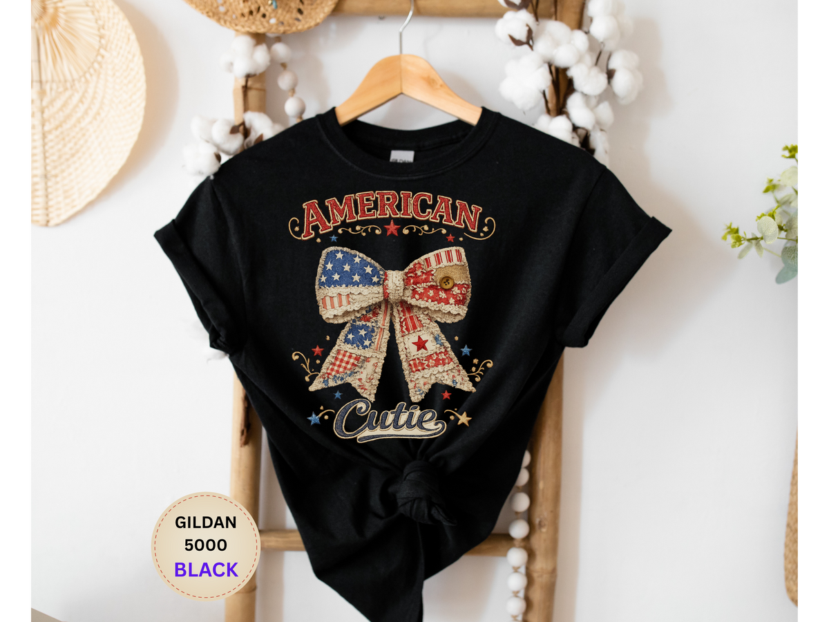 American Cutie Flag Bow Tee