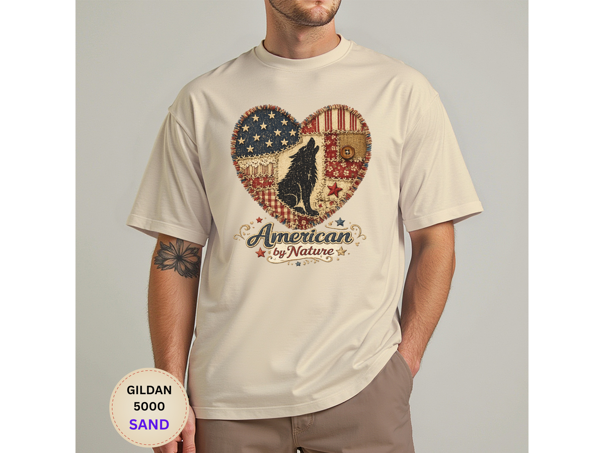 American by Nature Wolf Heart T-Shirt