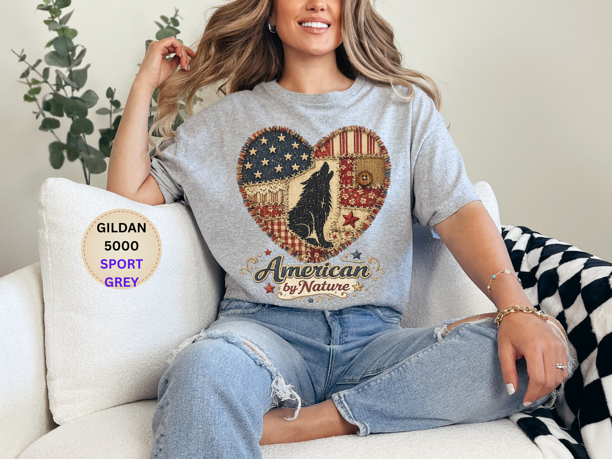 American by Nature Wolf Heart T-Shirt