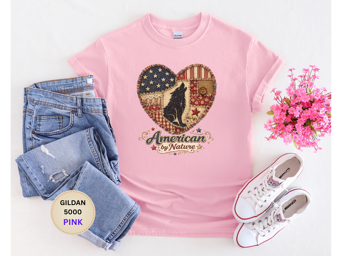 American by Nature Wolf Heart T-Shirt