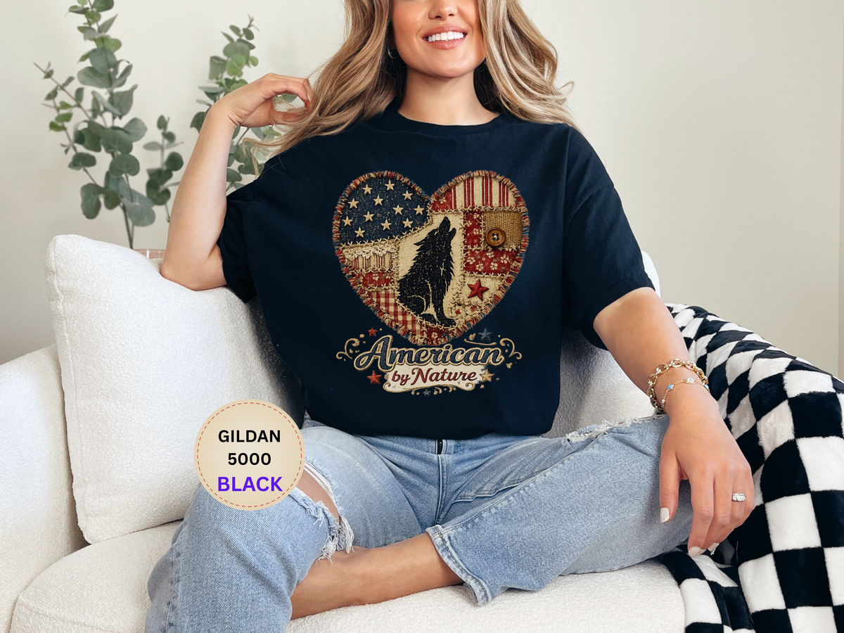 American by Nature Wolf Heart T-Shirt