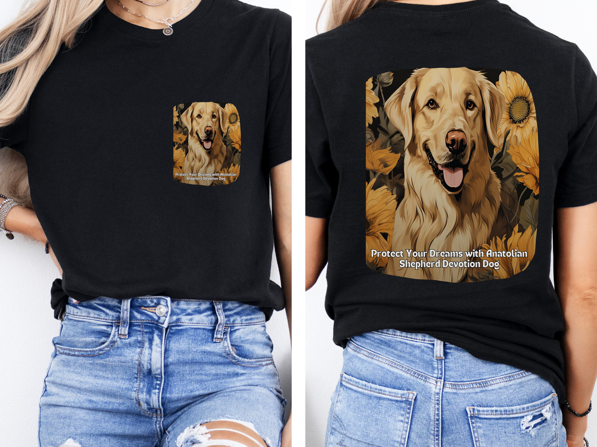 Anatolian Shepherd Sunflower Tee – 'Protect Your Dreams' Front & Back Design