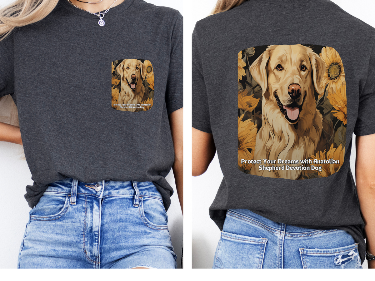 Anatolian Shepherd Sunflower Tee – 'Protect Your Dreams' Front & Back Design