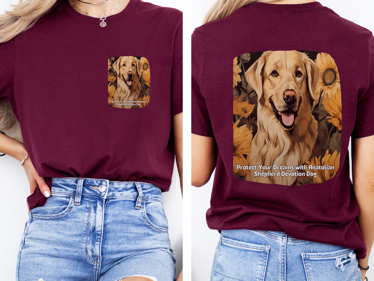 Anatolian Shepherd Sunflower Tee – 'Protect Your Dreams' Front & Back Design